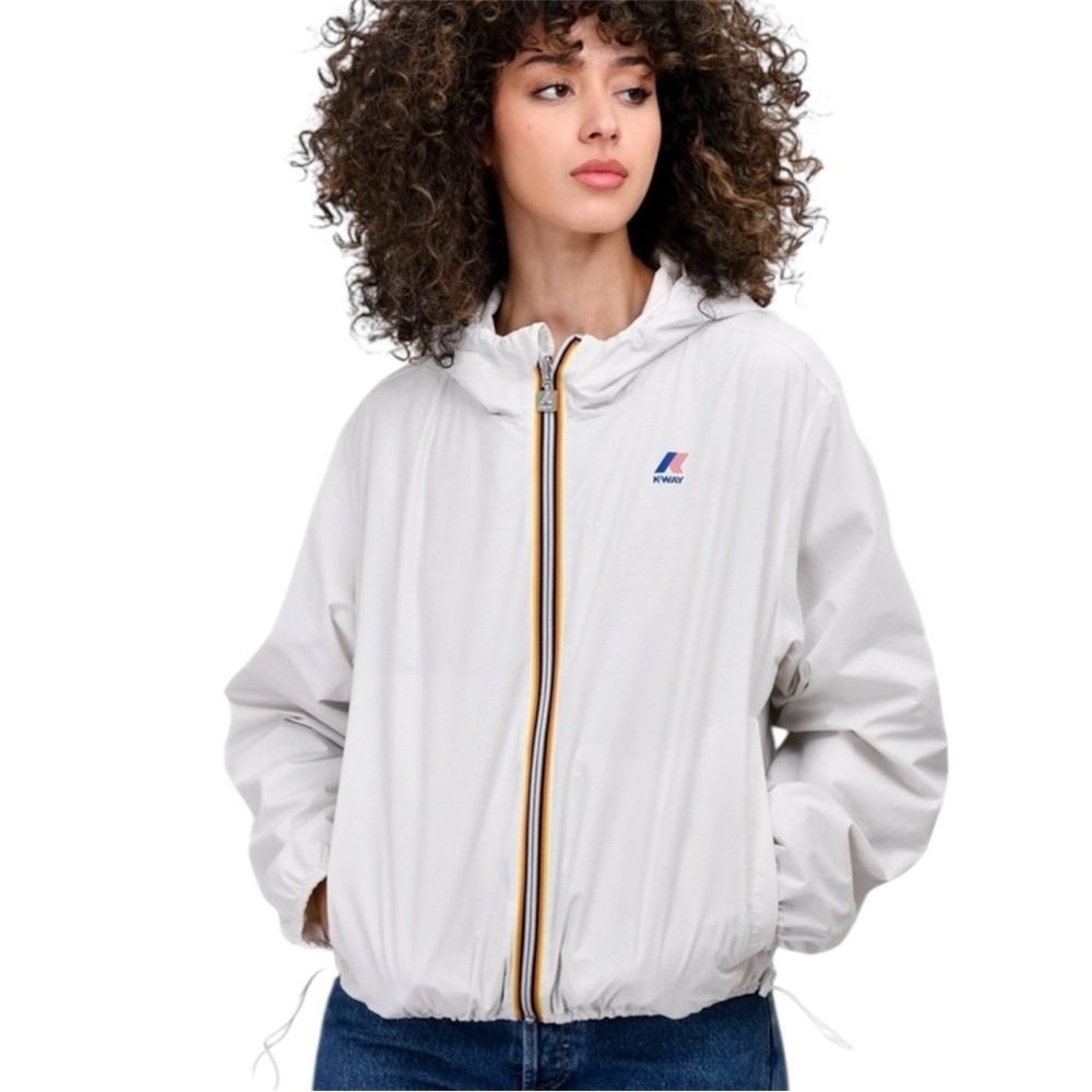 K-Way Unisex White Windbreaker Raincoat